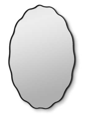 Настенное зеркало Fancy Oval 60х80 черного цвета