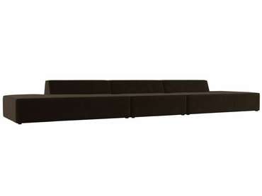 Прямой модульный диван Монс Лонг коричневого цвета