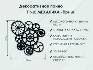 Панно Механика П8 черного цвета