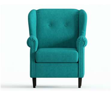 Кресло из вельвета Леон бирюзового цвета