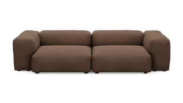 Прямой диван Фиджи двухсекционный коричневого цвета