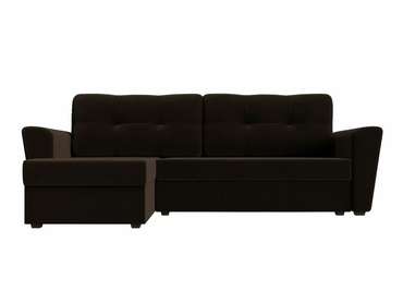 Угловой диван-кровать Амстердам лайт коричневого цвета левый угол