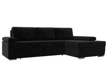 Угловой диван-кровать Канкун черного цвета правый угол