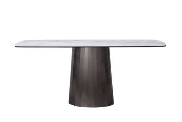 Обеденный стол серого цвета с керамической столешницей 