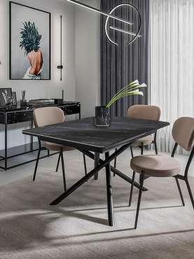 Раздвижной обеденный стол DK1200 черного цвета