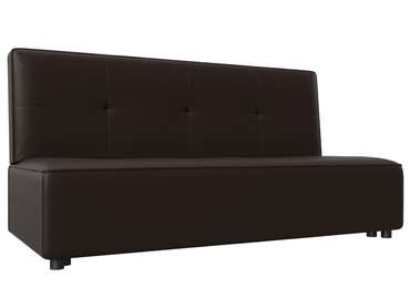Прямой диван-кровать Зиммер темно-коричневого цвета (экокожа)