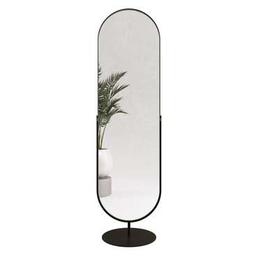 Дизайнерское напольное зеркало в полный рост Ozevis в металлической раме черного цвета