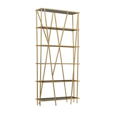 Стеллаж Eva золотого цвета со стеклянными полками