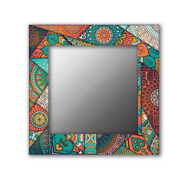 Настенное зеркало Бирюзовый калейдоскоп 50х65 голубого цвета