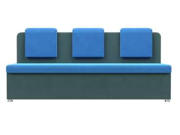 Кухонный прямой диван Маккон голубо-бирюзового цвета
