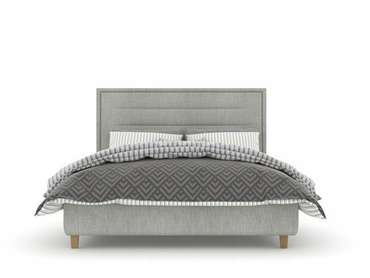 Кровать Дадли Box High 160х200 серого цвета с подъемным механизмом