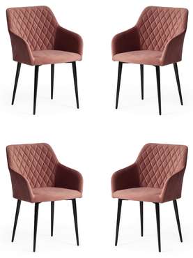 Набор из четырех стульев Bremo розового цвета
