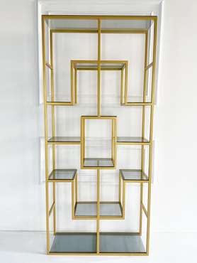 Стеллаж "Martin" золото с прозрачным стеклом (2200х1100х300)
