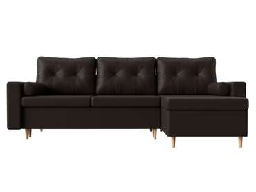 Угловой диван-кровать Белфаст коричневого цвета (экокожа) правый угол