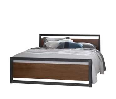 Кровать Брайтон 140х200 черно-коричневого цвета