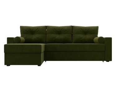 Угловой диван-кровать Верона зеленого цвета левый угол