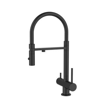 Смеситель для кухни IDDIS Ace с фильтром и гибким изливом черного цвета