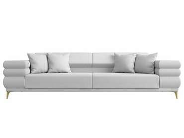 Прямой диван-кровать Лига 021 белого цвета (экокожа)