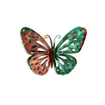 Настенный декор ручной работы Бабочка 22х29 коричнево-зеленого цвета