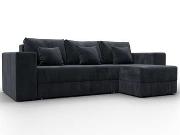 Угловой диван-кровать Лига-076 темно-серого цвета