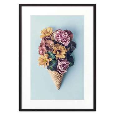 Постер в рамке Цветочное мороженое 21х30 см