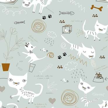 Покрывало Cats-3 260х270 серого цвета