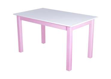 Стол обеденный Классика 120х60 бело-розового цвета