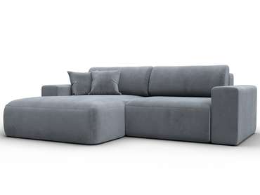 Угловой диван-кровать Лига-036 Классик серого цвета левый