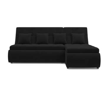 Угловой диван-кровать Дубай черного цвета