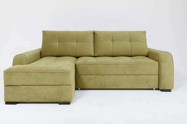 Угловой диван-кровать Soft II зеленого цвета (левый)