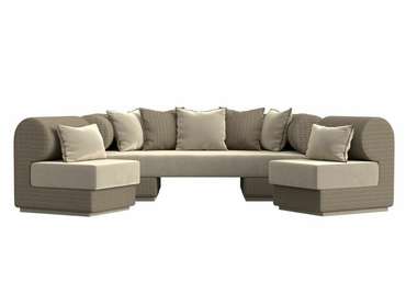 Набор мягкой мебели Кипр 3 бежево-коричневого цвета