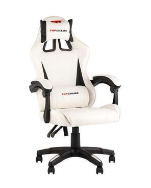 Кресло спортивное Phantom бело-черного цвета