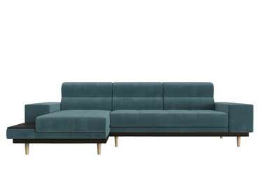 Угловой диван-кровать Леонардо бирюзового цвета левый угол