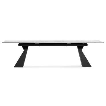 Раскладной обеденный стол Денхольм бело-черного цвета