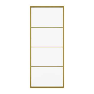 Металлическая перегородка Zonigue 70х220 золотого цвета с плёнкой имитирующей рифлёную поверхность