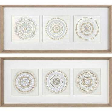 Картина 61 x 3,8 x 26 cm 63,5 x 4 x 28,6 cm круги Скандинавский (2 штук)