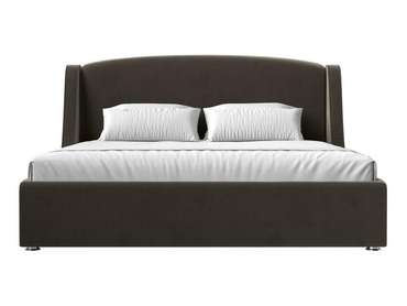 Кровать Лотос 200х200 коричневого цвета с подъемным механизмом