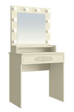 Туалетный столик с зеркалом Ассоль цвета ваниль