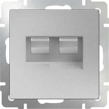 Розетка телефонная и Ethernet серебряного цвета