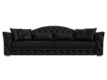 Прямой диван-кровать Артис черного цвета (экокожа)