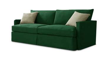 Прямой диван-кровать Марсия ЭКО изумрудного цвета