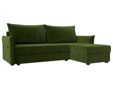 Угловой диван-кровать Лига 004 зеленого цвета угол правый 
