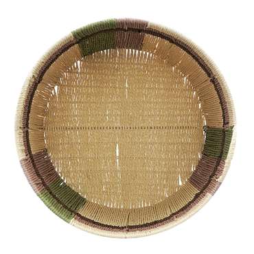 Корзина плетеная Bongo бежево-зеленого цвета