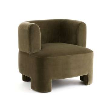 Кресло из велюра Darrel коричнево-зеленого цвета
