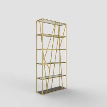 Стеллаж "Olivia" золото с прозрачным стеклом (2200х1100х300)