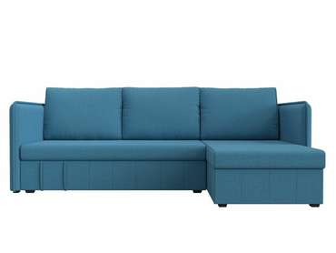 Угловой диван-кровать Слим голубого цвета правый угол