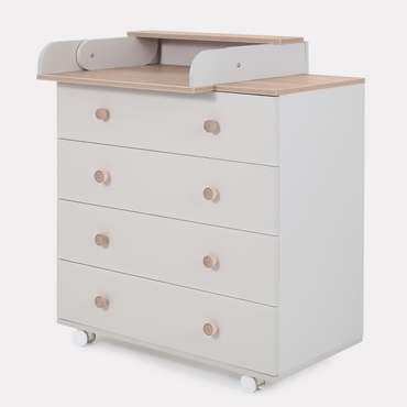 Пеленальный комод Elsa Pro светло-бежевого цвета с органайзером