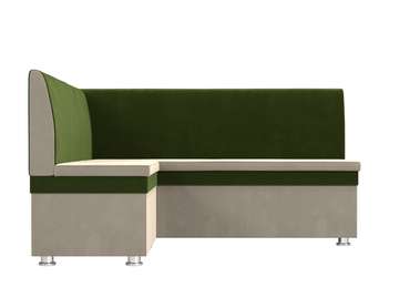 Угловой диван Уют бежево-зеленого цвета левый угол