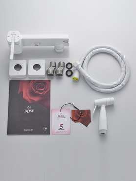 Гигиенический душ со смесителем Rose R315C белого цвета