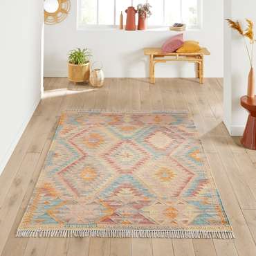 Ковер килим из шерсти Bebera 200x290 разноцветный